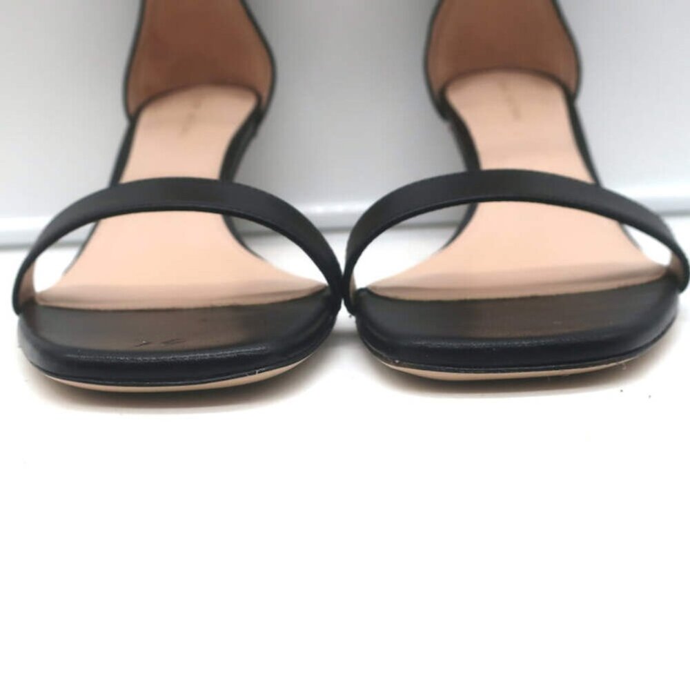 Stuart Weitzman Square Nudist Sandals Black Leather Size 9 Ankle Strap Heels NEW - Picture 4 of 10